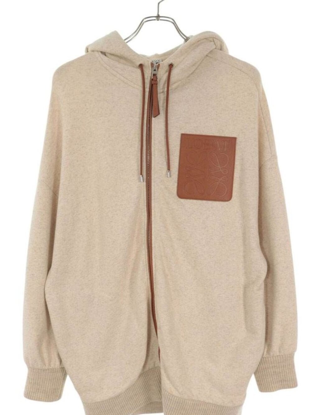 Loewe Logo Leather Zip Hoodie XS